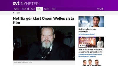 Netflix gör klart Orson Welles sista film